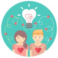 Couple in love with a light bulb N2