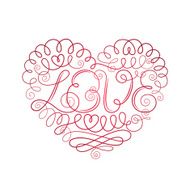Ornamented heart with word Love in the center