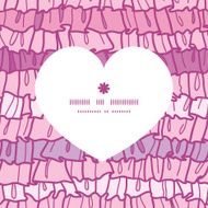 Vector pink ruffle fabric stripes heart silhouette pattern frame N2
