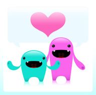 Cute Colorful Vector Characters With Love