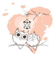 Valentine card - love owls