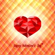 Polygonal red heart on triangular background