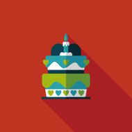Valentine&#039;s Day cake flat icon with long shadow eps10 N54
