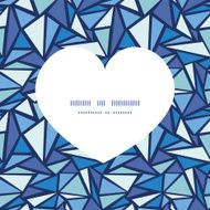 Vector abstract ice chrystals heart silhouette pattern frame N2