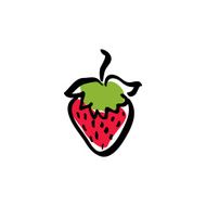 Red illustrated strawberry sweet fruit icon