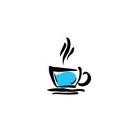 Illustrated coffee cup icon on white background N2
