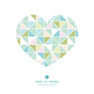 Vector colorful pastel triangle texture heart silhouette pattern frame N2