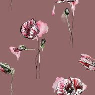 Seamless floral pattern with poppy N6