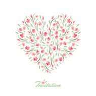 vector watercolor flower heart