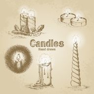 Set of vintage candle N2