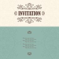 Vintage invitation card with lace ornament N50