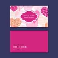 Vector textured fabric hearts heart silhouette pattern frame N20