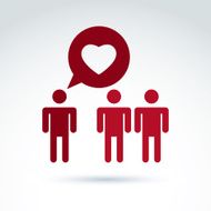Heart and social medical health organization icon vector