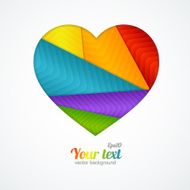Vector card Heart label with lgbt flag