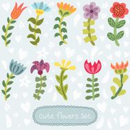 Cute hand drawn flowers set N3