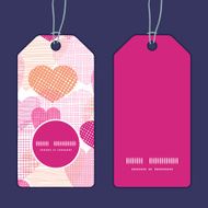 Vector textured fabric hearts heart silhouette pattern frame N21
