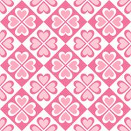 seamless pattern of stylized hearts and geometrical shapes