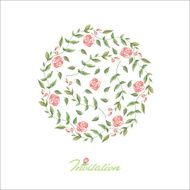 vector watercolor flower card N4
