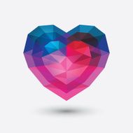 Crystal heart icon Glass love symbol N4