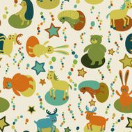Seamless pattern with cartoon forest animals N2