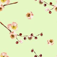 Seamless pattern with the branch of flowers N27