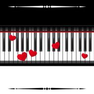 piano template with hearts N3