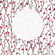 Watercolor background with the branch of flowers N4