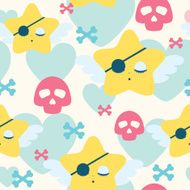 Stars and cranium seamless pattern