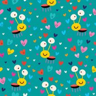 Love bug seamless pattern