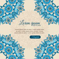 Invitation template vintage flowers lace ornament N3