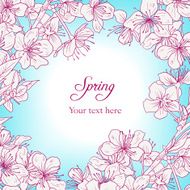 floral card with cherry blossoms
