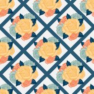 Vector seamless flowers pattern with roses N2