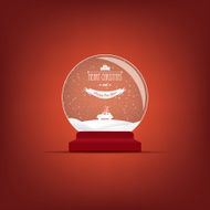 Christmas snowing glass ball card Eps10 vector illustration