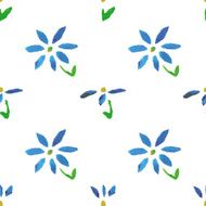 Seamless pattern with grunge watercolor flowers