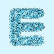 Cute letter E Floral monogram E