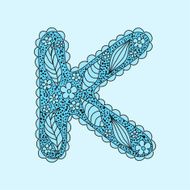 Cute letter K Floral monogram K