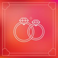 Vector wedding rings in outline style