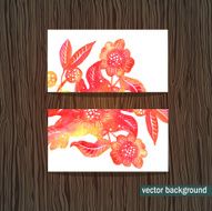 Set of banners with abstract watercolor flowers