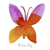 Watercolor butterfly hand drawn image Vector eps10 N4
