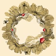 Valentine's Day background with flowers and hearts Vector illustration