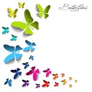 Greeting card with colorful paper butterflies