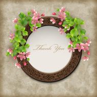Vector Floral Thank you Card