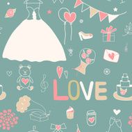 Vintage wedding seamless pattern N2