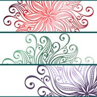 Vector Set of Patterned Banner N2