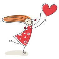 Happy little girl in love