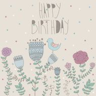 Floral background birthday card