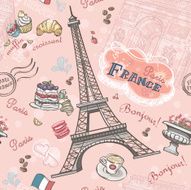 Seamless pattern on Paris from the romantic elements N2