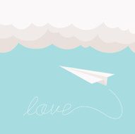 Paper Airplane Love Illustration