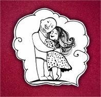 Man and woman embracing