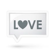 love word on a speech bubble